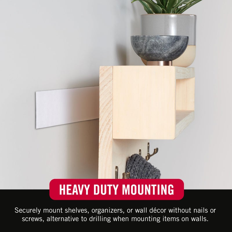 Velcro شريط فيلكرو العلامة التجارية الثقيل مع لاصق | 25 قدم لفة بالجملة بعرض 2 بوصة | يحمل 10 أرطال، أبيض | قوة صناعية قوية للتثبيت للاستخدام الداخلي أو الخارجي (30082) - Image 4